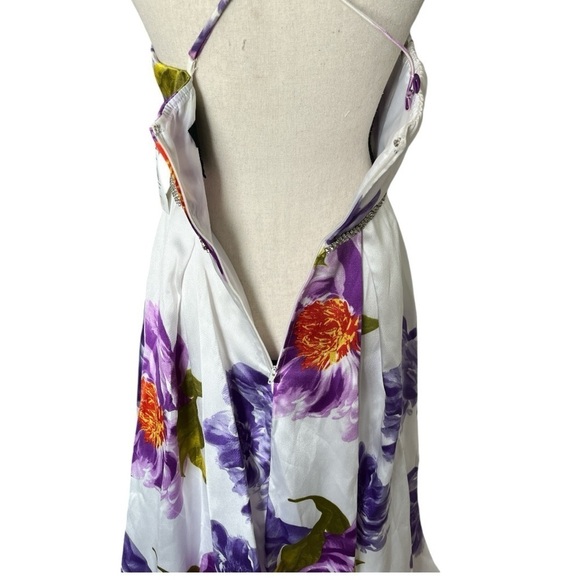 NWT B. DARLIN FULL LENGTH FLORAL FORMAL SPAGHETTI STRAP GOWN WOMENS/JR SZ: 3/4 - Picture 3 of 15